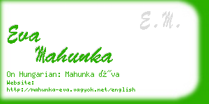 eva mahunka business card